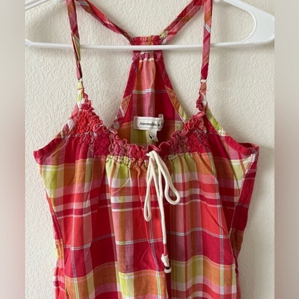 Abercrombie & Fitch Plaid Tank Top Romper Shorts Summer Beachy SZ XS - Picture 3 of 8